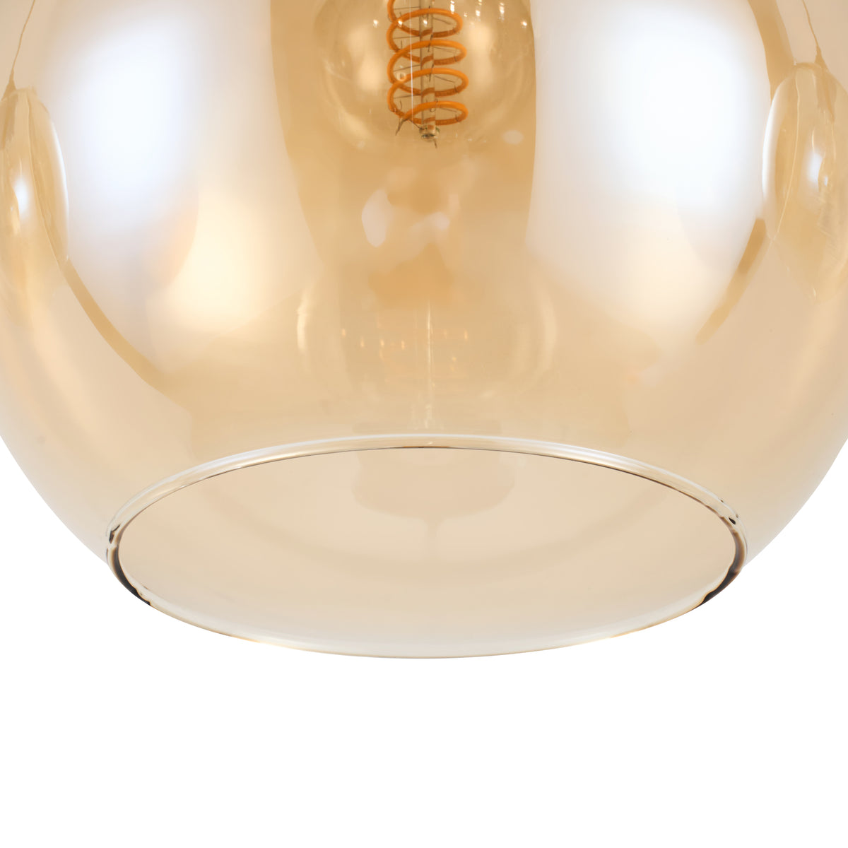 Hanglamp Langwerpig Amberglas 3-Lichts Ø25