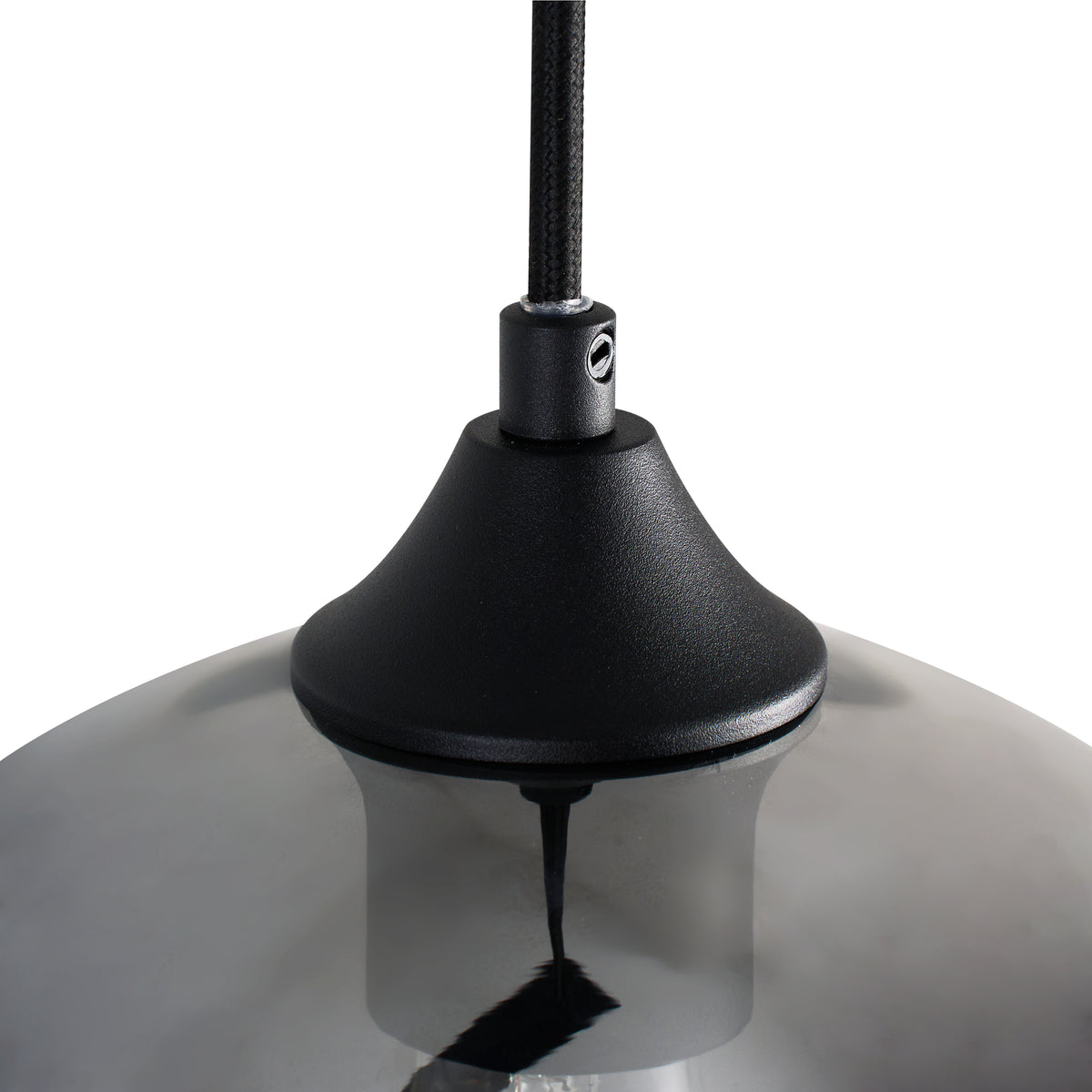 Sort pendellampe med falmet glas – 3 aflang lyskilder | Monari