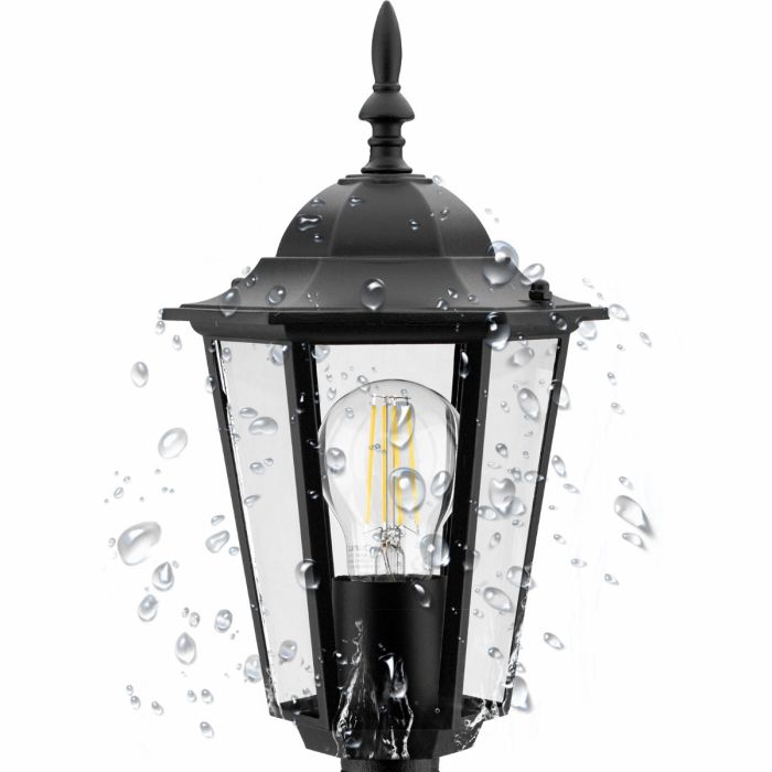 Udendørslampe – Havelanterne på stang – E27-fatning – 42 cm høj – sort