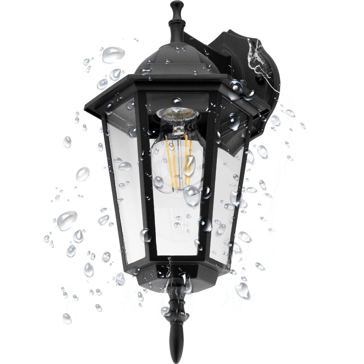 Udendørs væglampe Lantern – Facadebelysning med E27-fatning