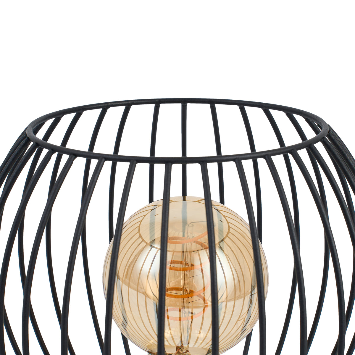 Bordlampe Tess - Sort med røgfarvet glas