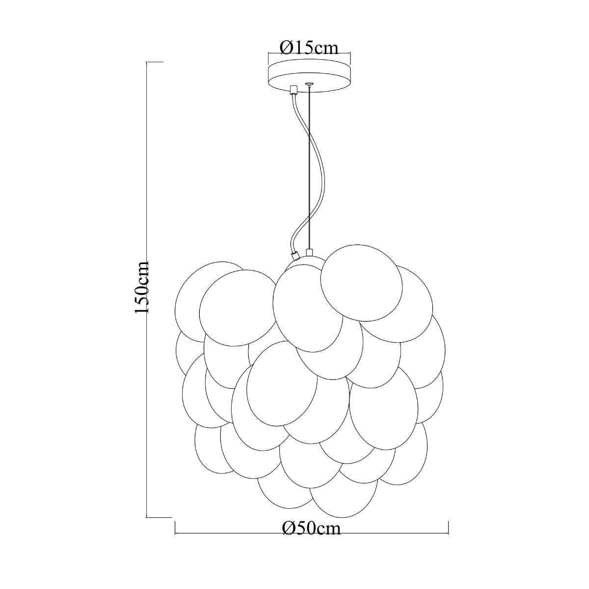 Hængelampe Grape – Moderne ravfarvet glaslampe