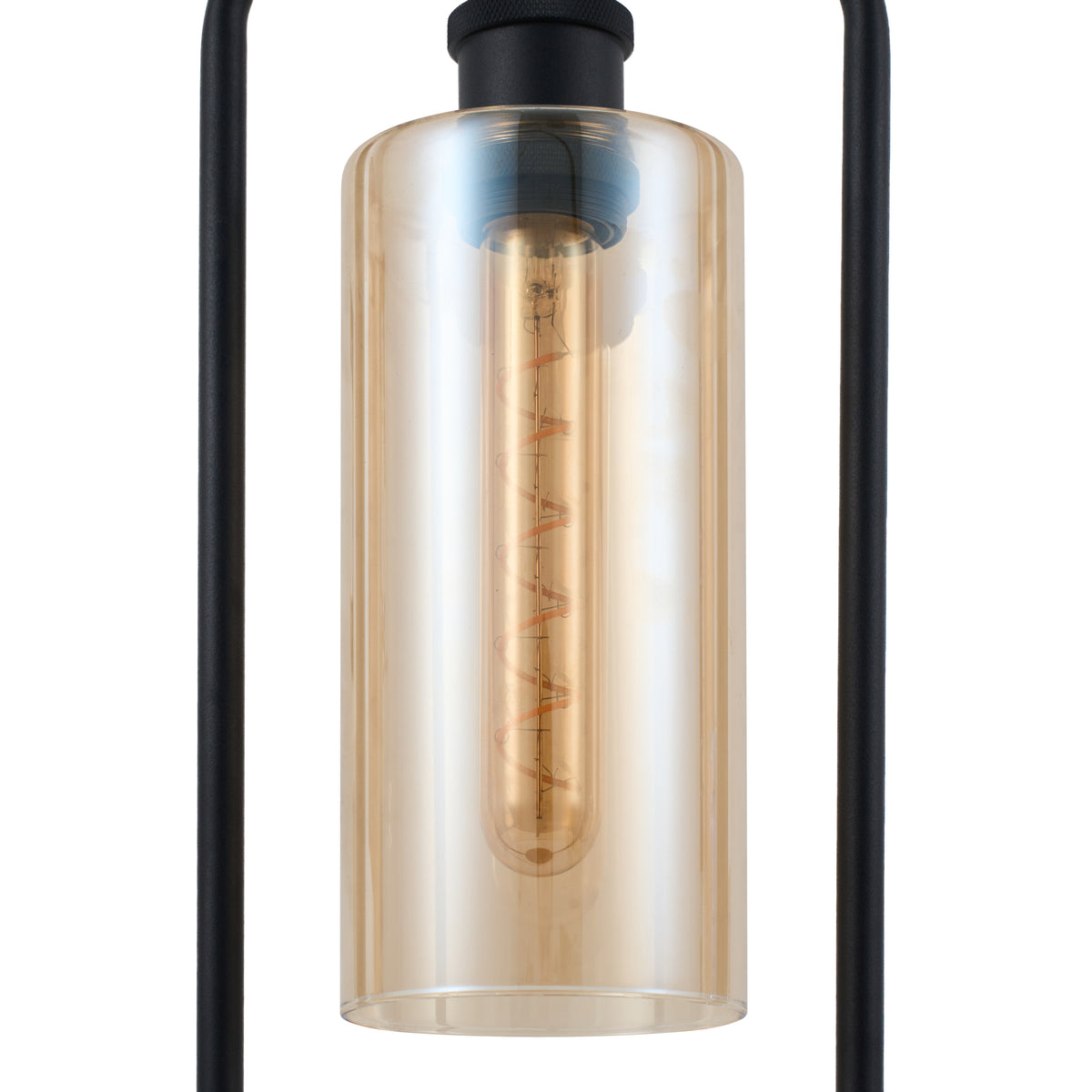 Bordlampe Tess - Sort med røgfarvet glas
