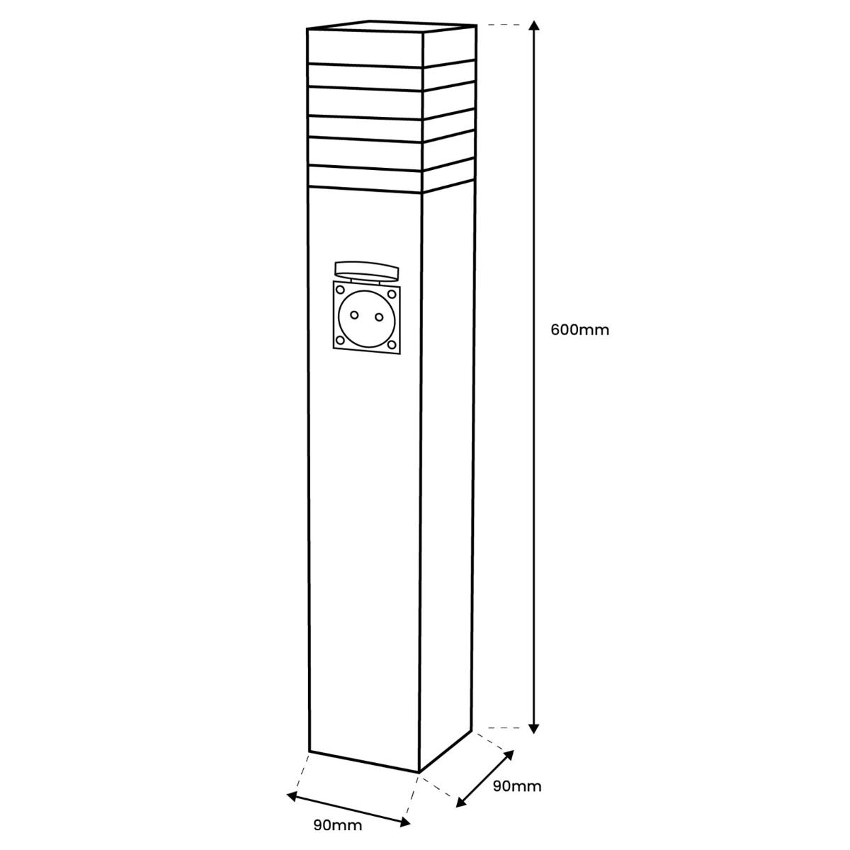 Havelampe - Stående udendørslampe på stang - 60 cm - E27-fatning - LED-egnet