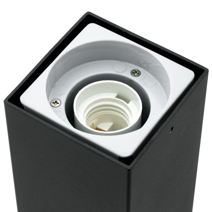 Udendørs havelampe – Firkantet stående stang 74 cm – Sort – E27-fatning