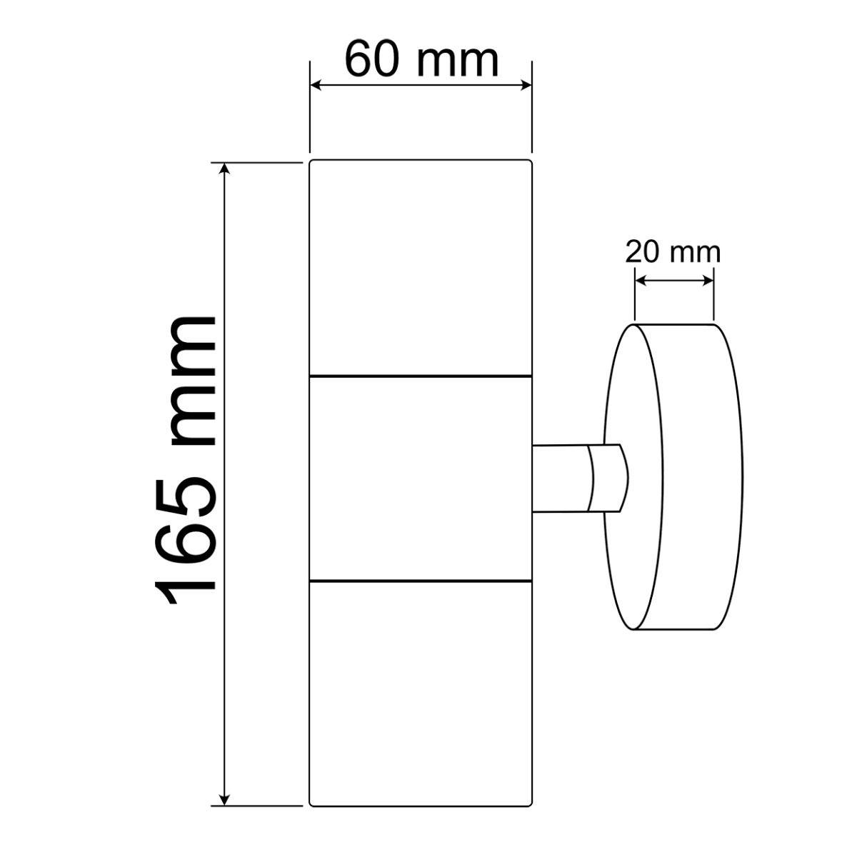 Udendørs væglampe Up & Down – Facadelampe med GU10-fatning, LED-kompatibel, IP44