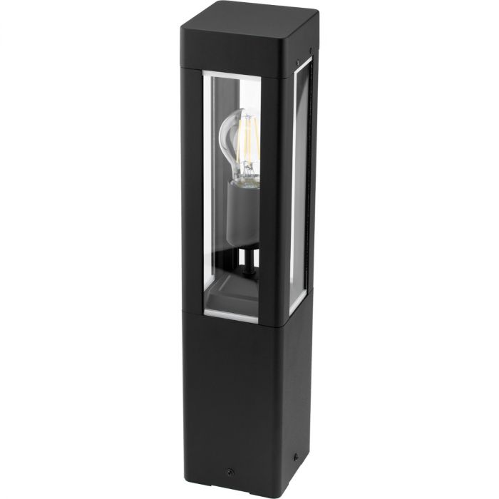 Udendørslampe til havestang - sort aluminium og glas - 50cm - E27-fatning - stående havebelysning