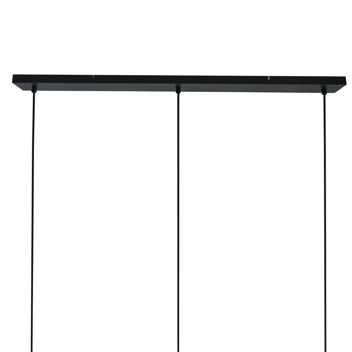 Sort pendellampe med falmet glas – 3 aflang lyskilder | Monari