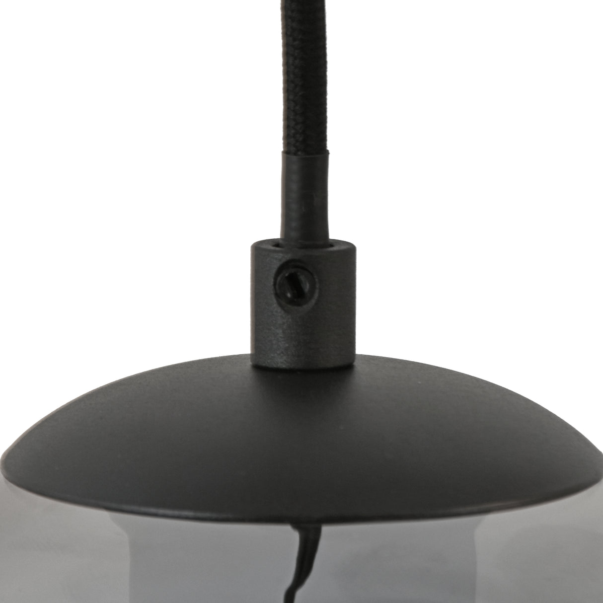 Marie pendellampe - Sort med falmet glas - 5 lyspunkter - Rund