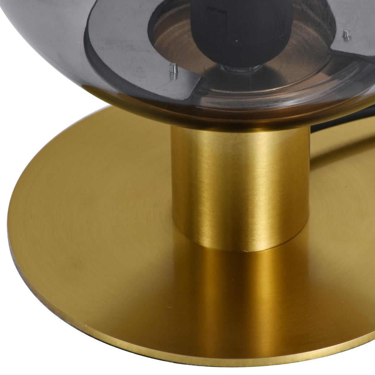 Laura bordlampe - Messing med røgfarvet glas