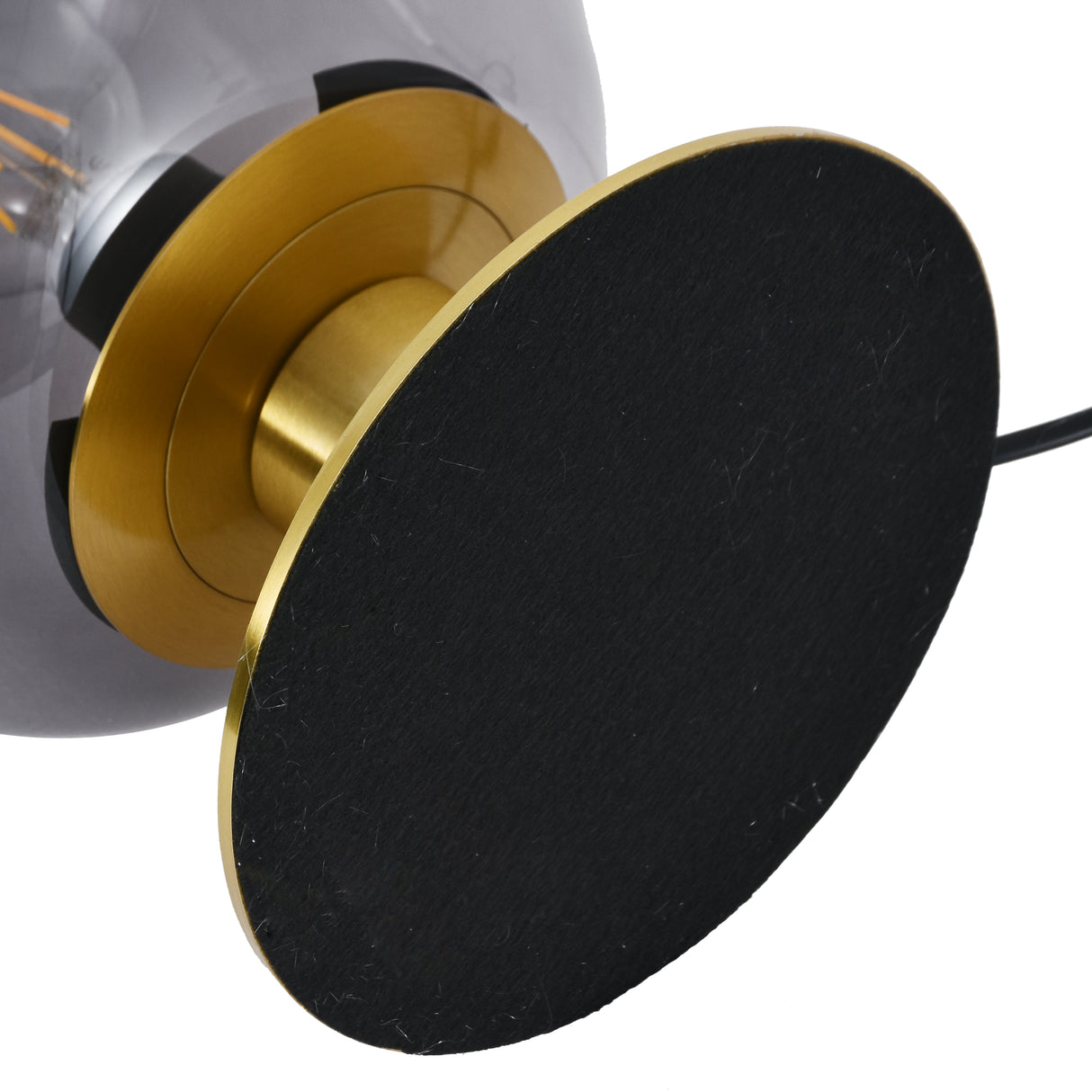 Laura bordlampe - Messing med røgfarvet glas