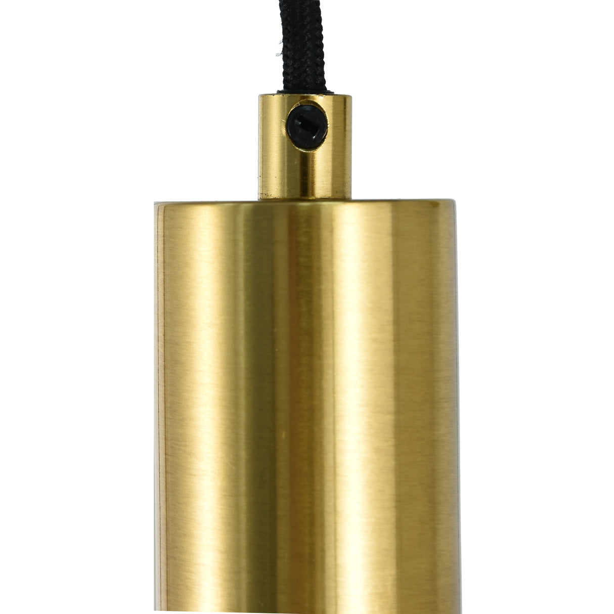 Pendellampe Sort med Messing og Ravfarvet Glas – 5 Lys - Noah