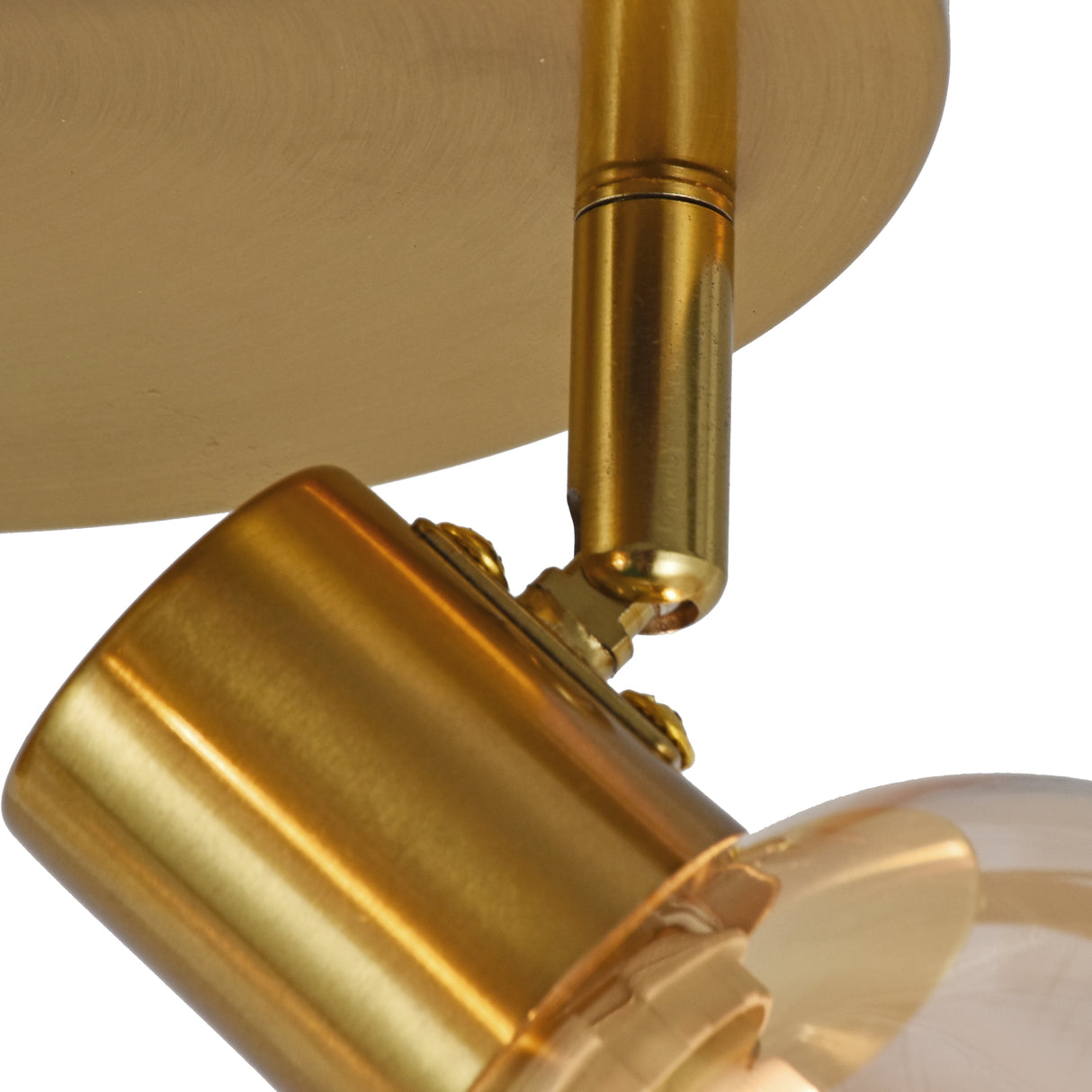 Loftlampe Guld - 3 Ravfarvede Glaskugler - Nora