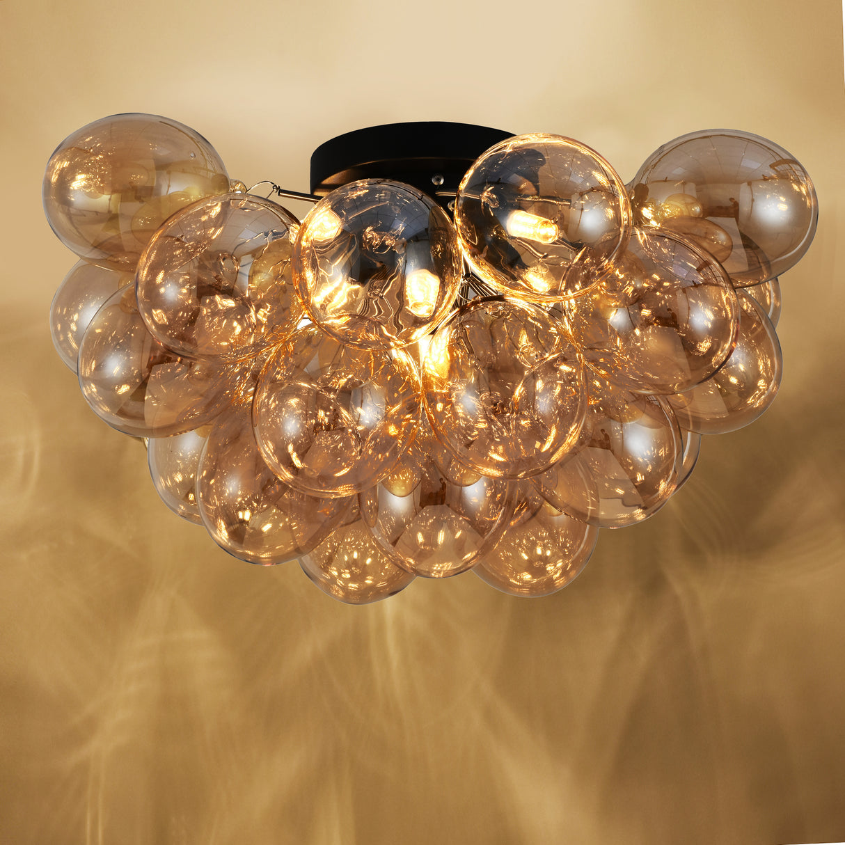 Loftlampe Grape – Moderne ravfarvet glaslampe