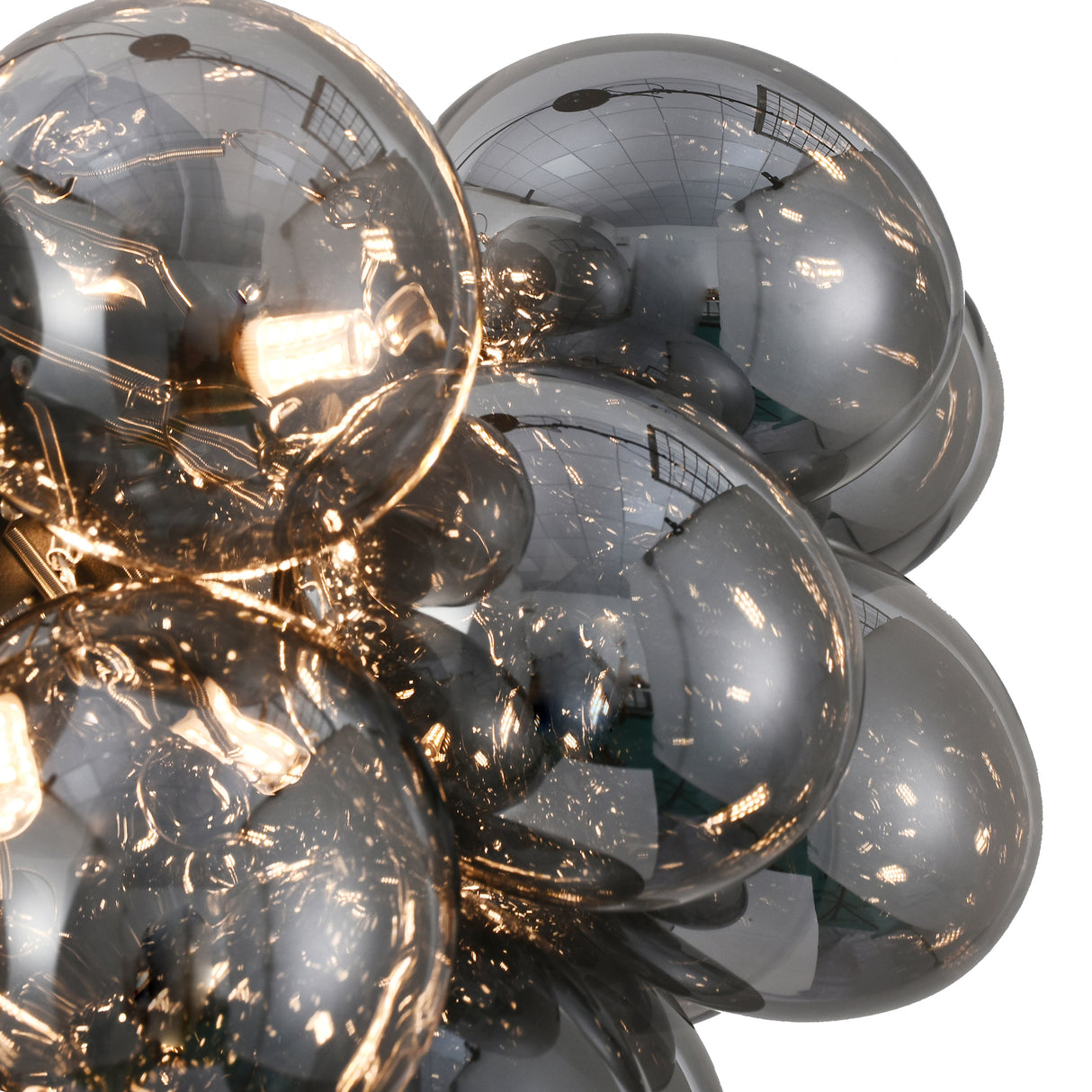 Hængelampe Grape – Sort med røget glas