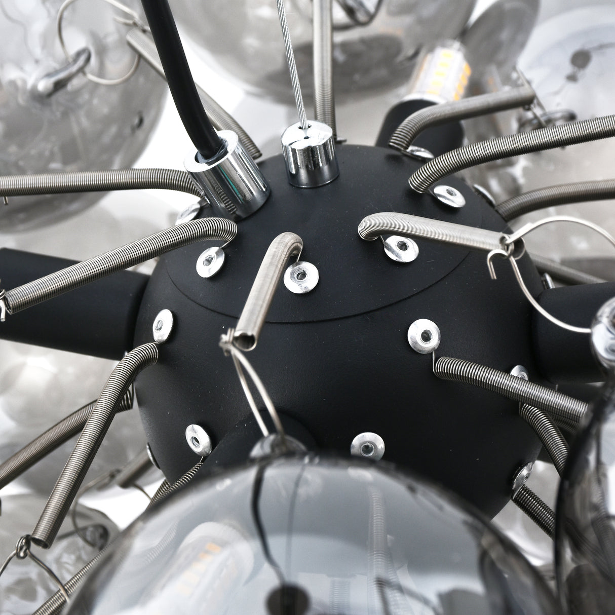 Hængelampe Grape – Sort med røget glas