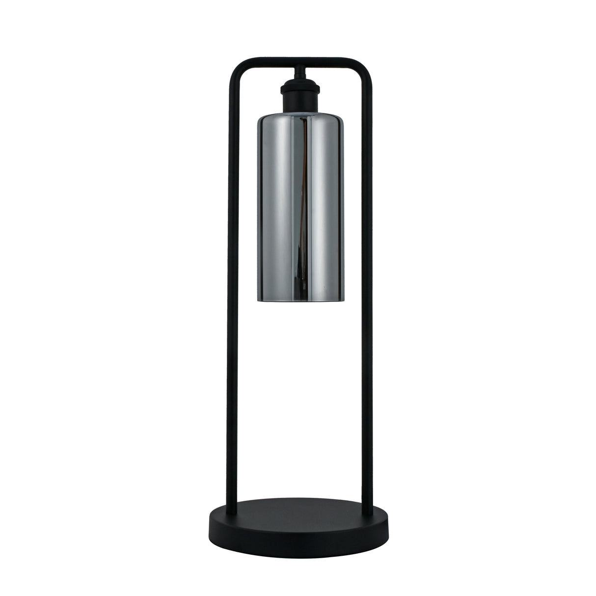 Bordlampe Tess - Sort med røgfarvet glas