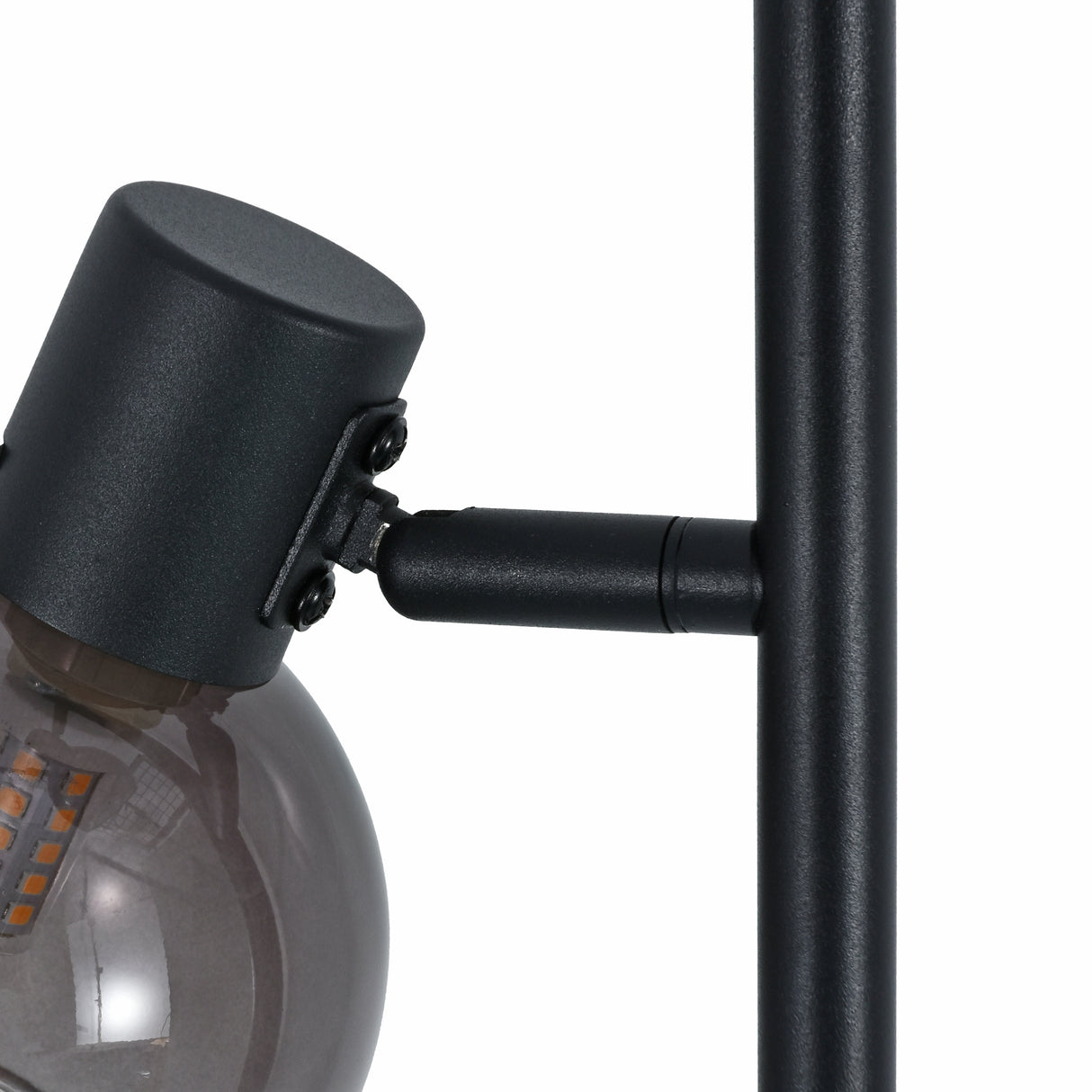 Gulvlampe Fleur - Sort med røgfarvet glas - 3 lys