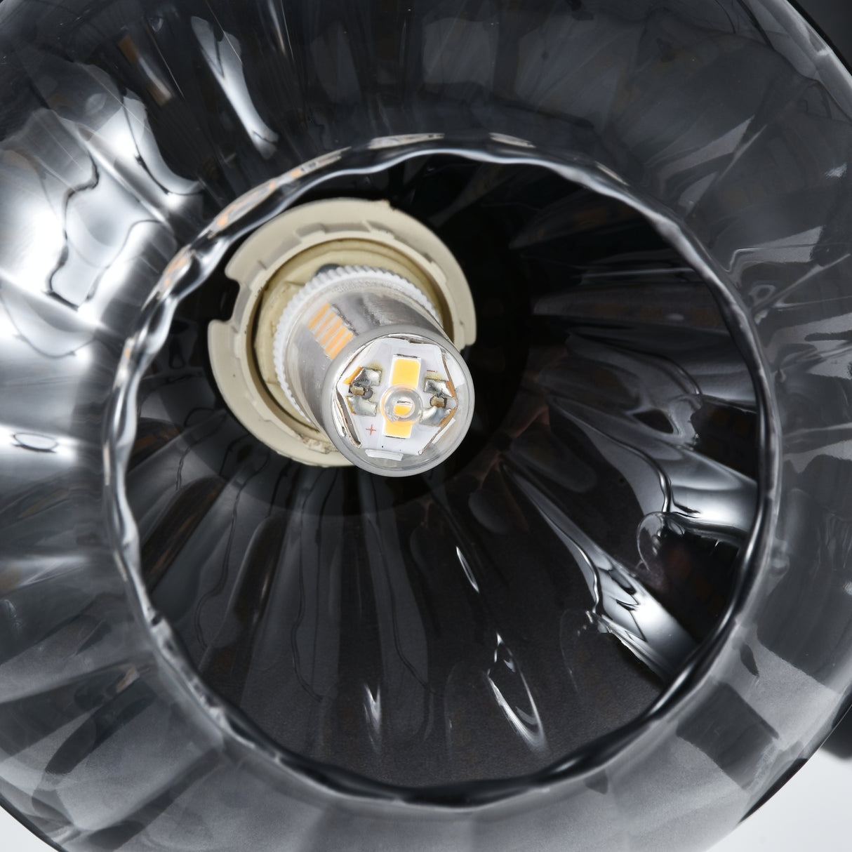 Loftlampe Sort - 3 røgfarvede glaskugler - Yaro