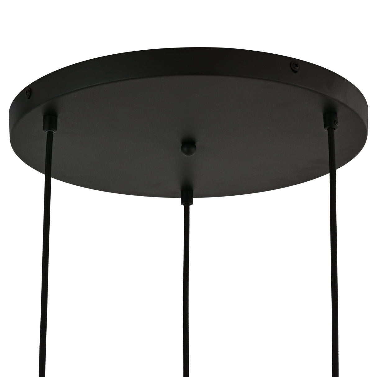 Pendellampe 3-lys blandet røgfarvet glas industriel stue spisestue røgfarvet sort