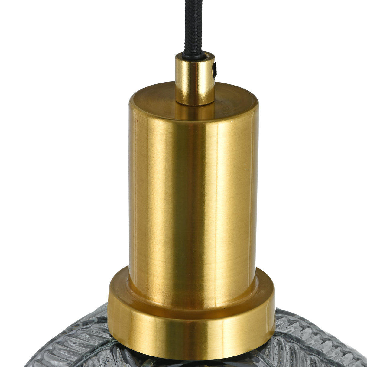 Sanne pendellampe - Sort med røget glas og messing - 5 lyspunkter