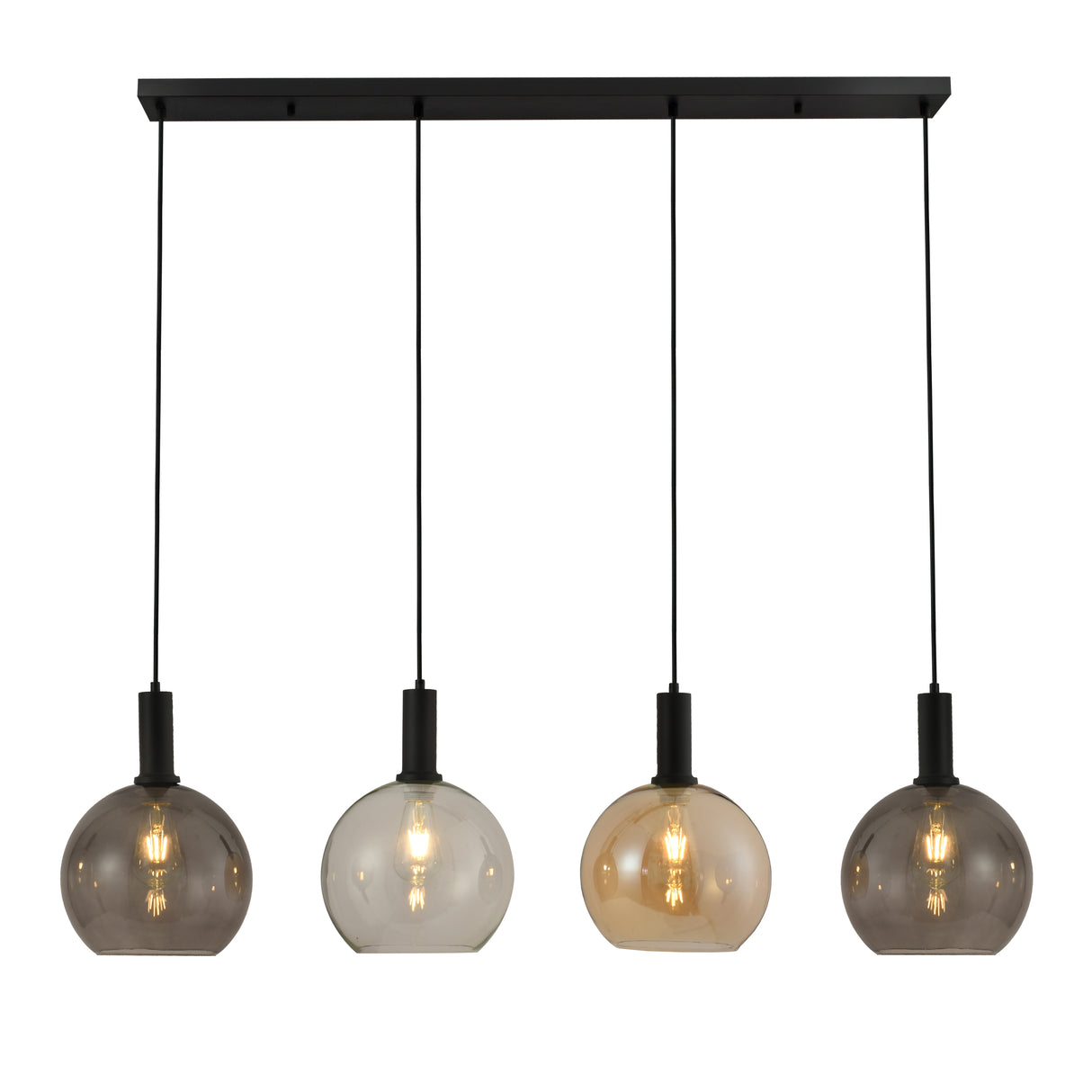 Hanglamp - 4 Lichts - Langwerpig - Eetkamer - Globe 4