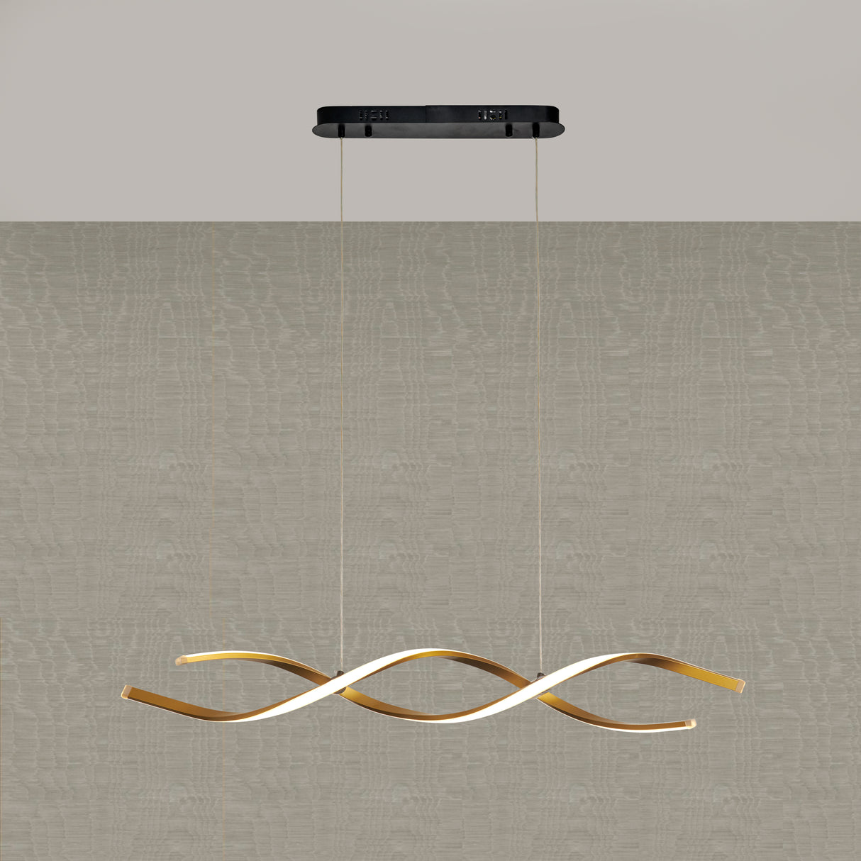 Langwerpige LED Hanglamp Goud Golfvorm – 3-Kleurig