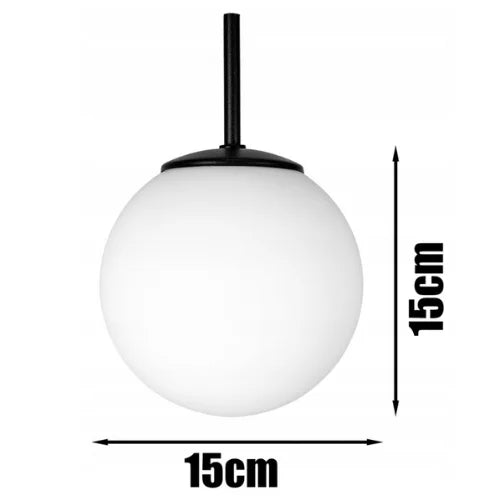 Industriële hanglamp zwart metaal opaalwit glas E27 fitting