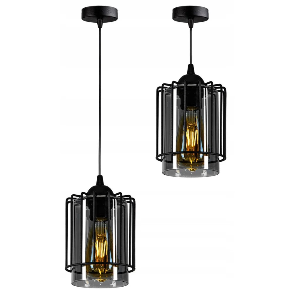 Industriële hanglamp zwart metaal voor woonkamer of eettafel