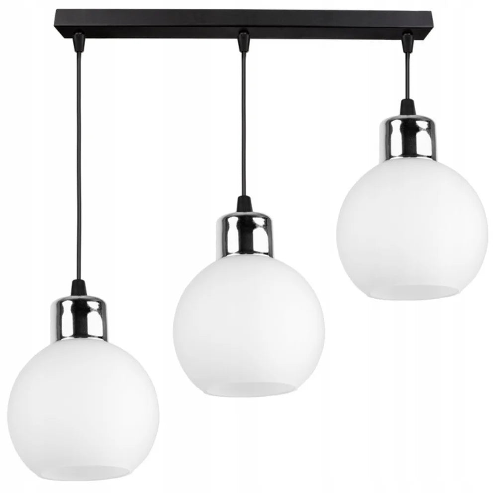 Hanglamp 3-lichts wit met opaalglas voor woonkamer of tafel