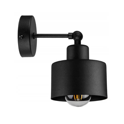 Zwarte wandlamp industrieel met metalen frame woonkamer