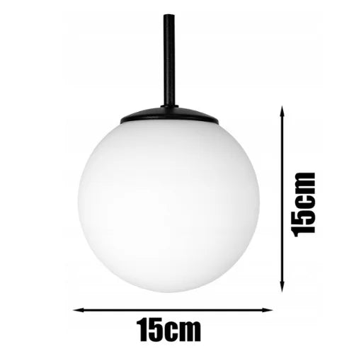 Zwart wit hanglamp 3-lichts met glazen bollen voor eettafel