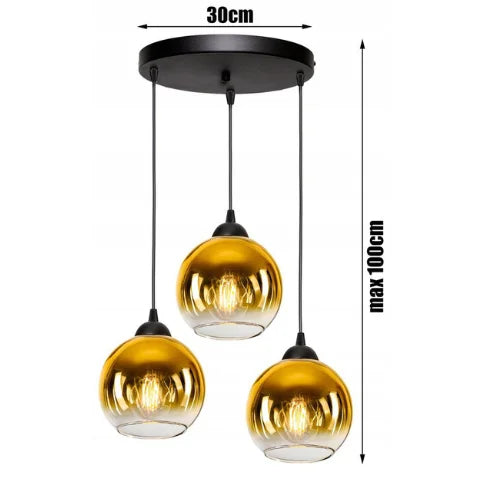 3-lichts hanglamp goud industrieel voor eettafel gebruik