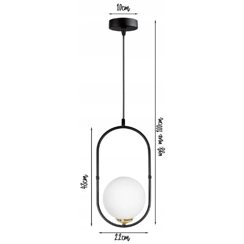 Gouden hanglamp industrieel met zwart voor eettafel