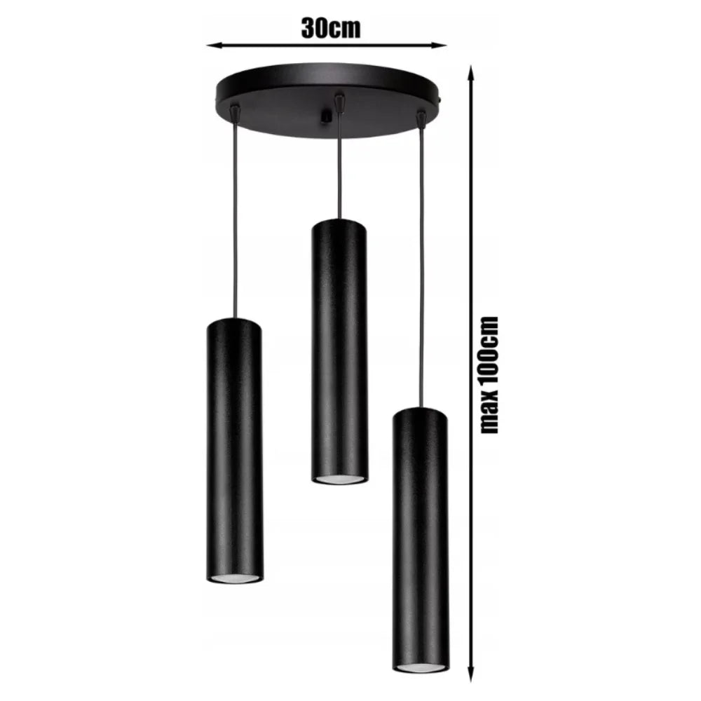 industriële hanglamp zwart kookeiland eettafel 3-lamps