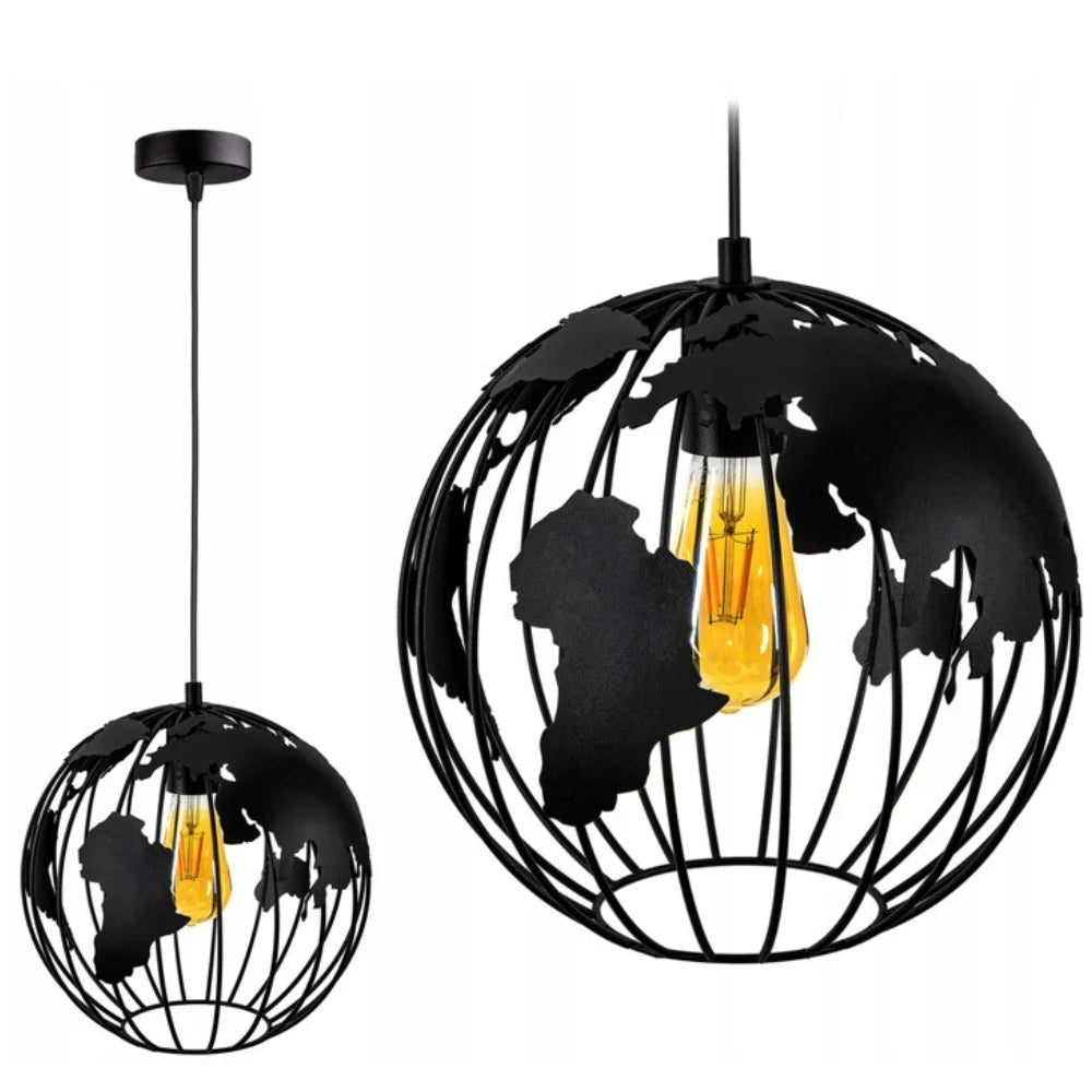 Zwarte industriële hanglamp staal met E27 fitting