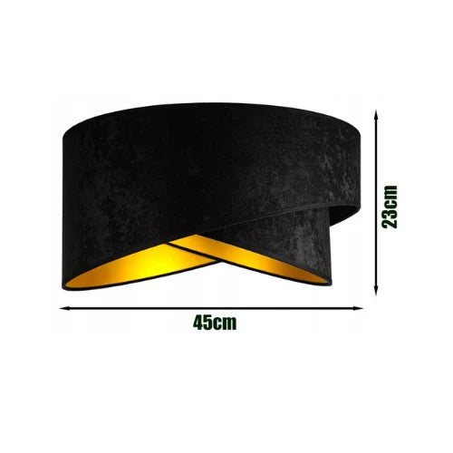 Zwarte hanglamp Blackgolden met stoffen kap en E27 fitting