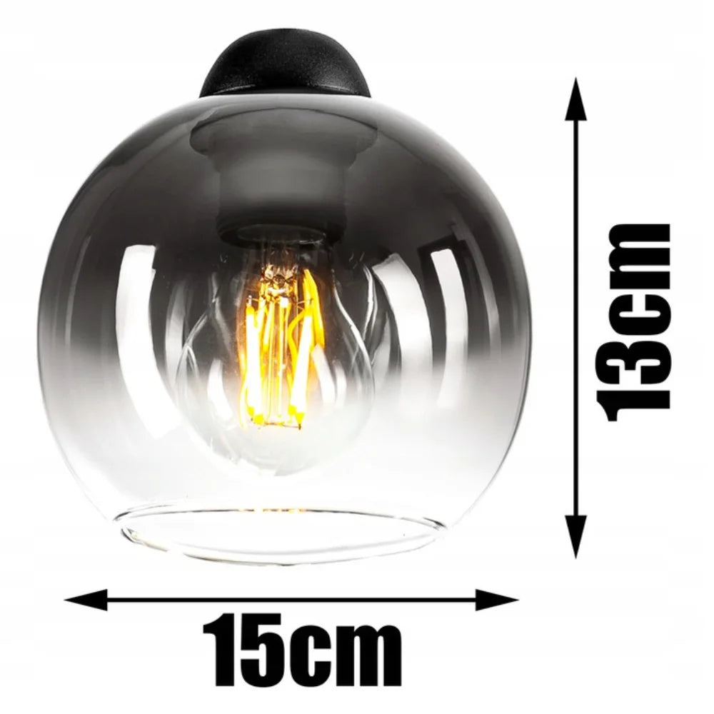 plafondlamp industrieel zwart glas woonkamer