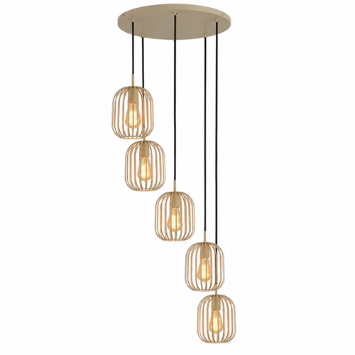 Pendellampe - Beige - 5 Lyskilder - Stue - Spisestue - Nova