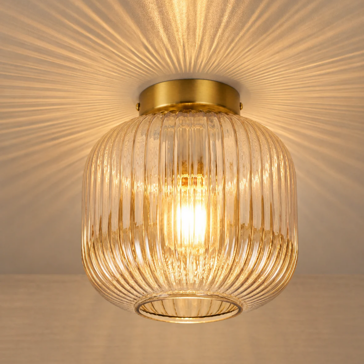 Rund loftlampe - smoke