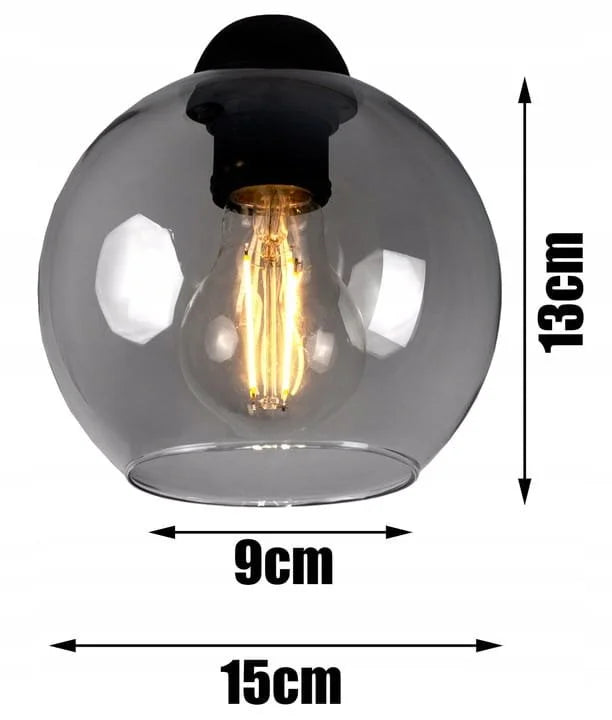 industriële smoke glas hanglamp zwart woonkamer