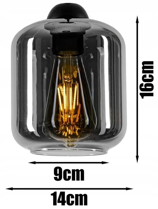 4 lichts glazen hanglamp industrieel voor eettafel of hal