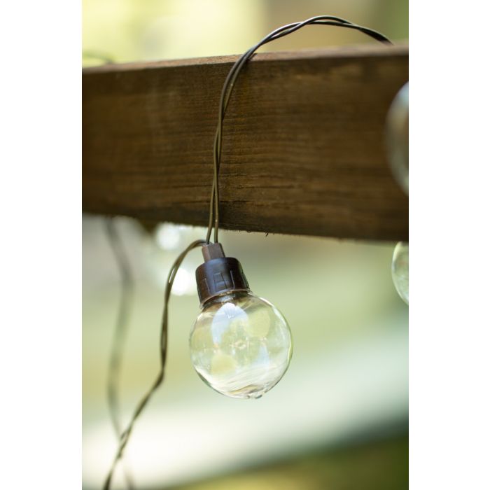 Solcelledrevet LED-kuglekæde 7,5 m – varmt hvidt lys (3000K) | Solcelledrevet havebelysning