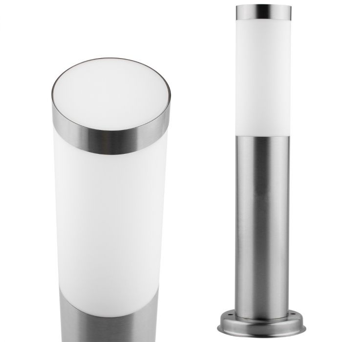 Stående udendørslampe – E27-fatning – rustfrit stål – 45 cm