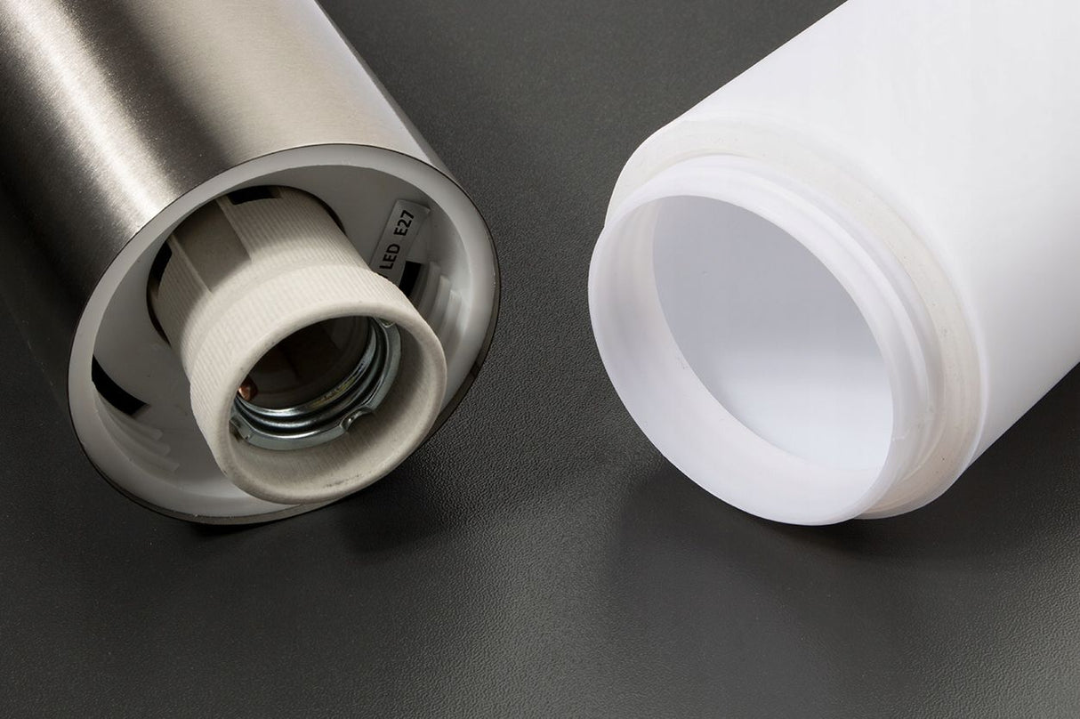 Stående udendørslampe – E27-fatning – rustfrit stål – 45 cm