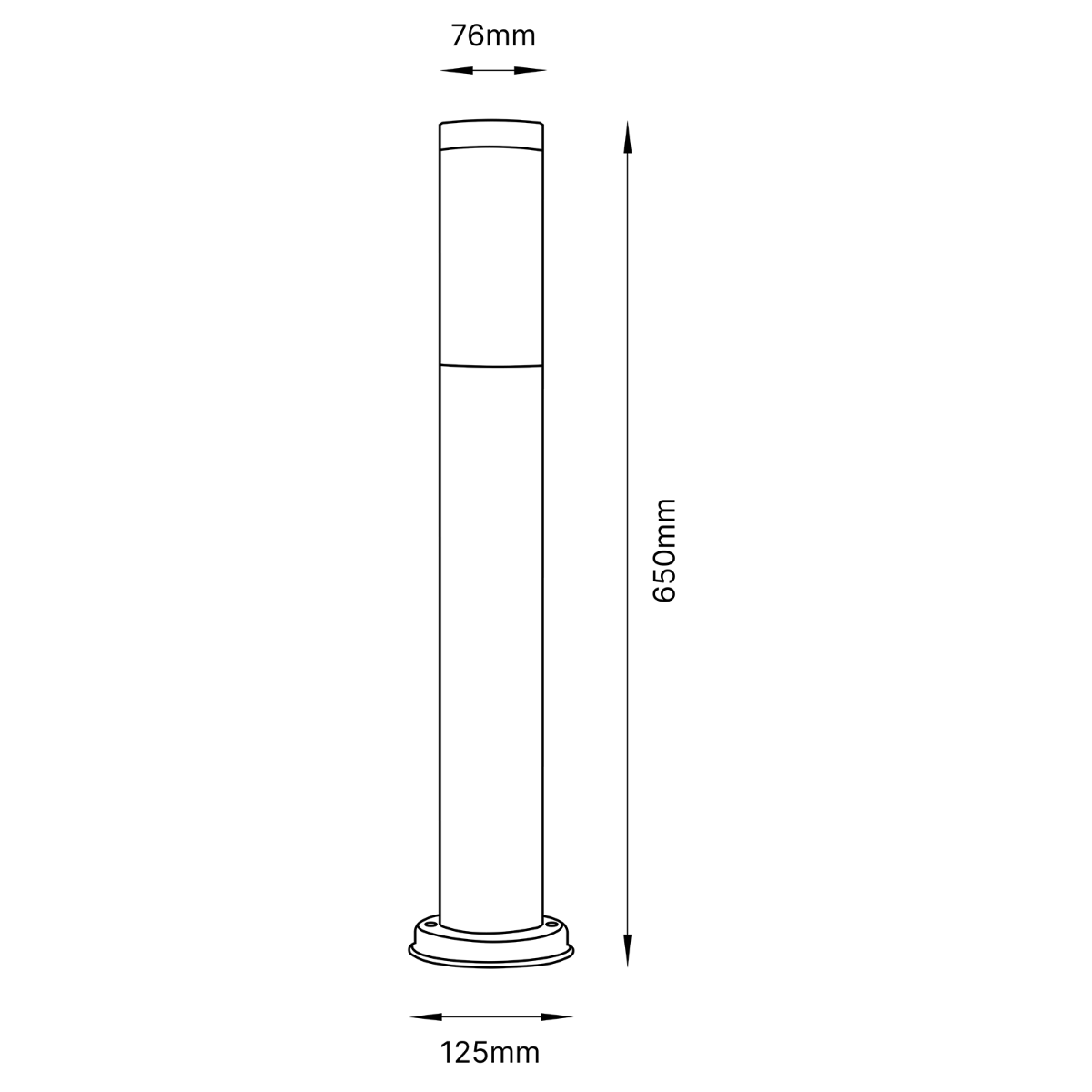 Havelampe – Udendørslampe i rustfrit stål – E27-fatning – 65 cm høj – Stående model