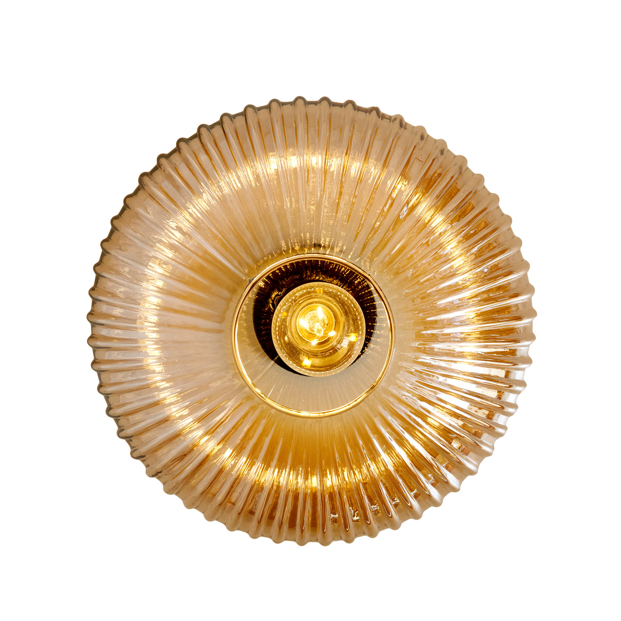 Design Loftlampe Rund Ravfarvet Glas - Amelie