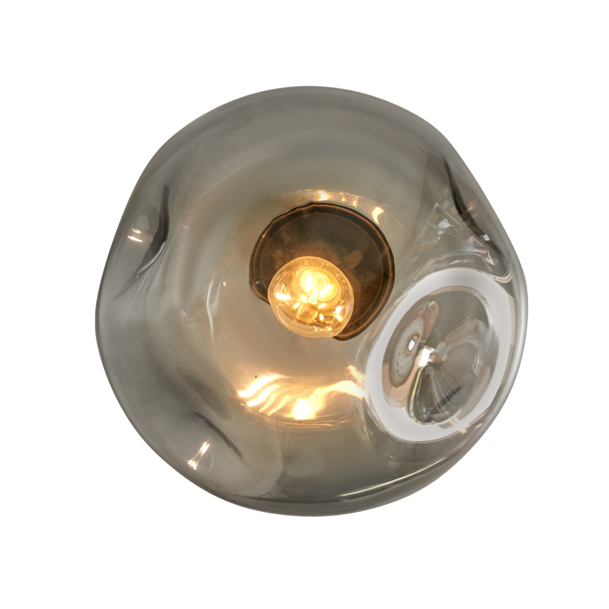 Glazen Plafondlamp Zwart met Smoke glas – Marly