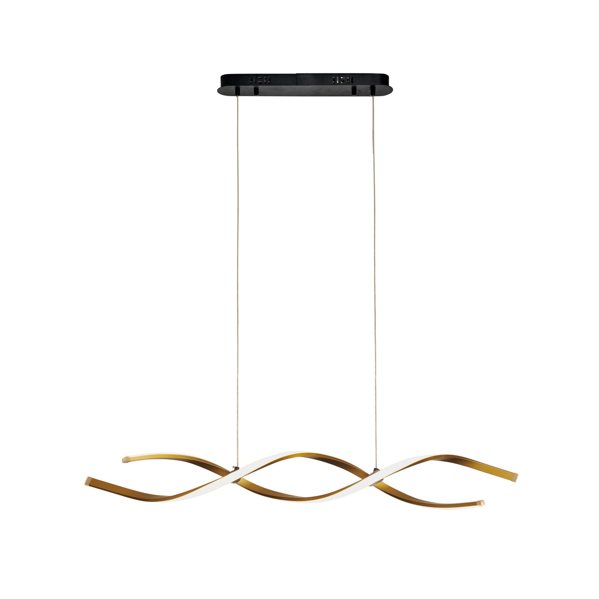 Aflang LED-pendellampe i guldbølgeform – 3 farver