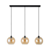 Hanglamp Langwerpig Amberglas 3-Lichts Ø25